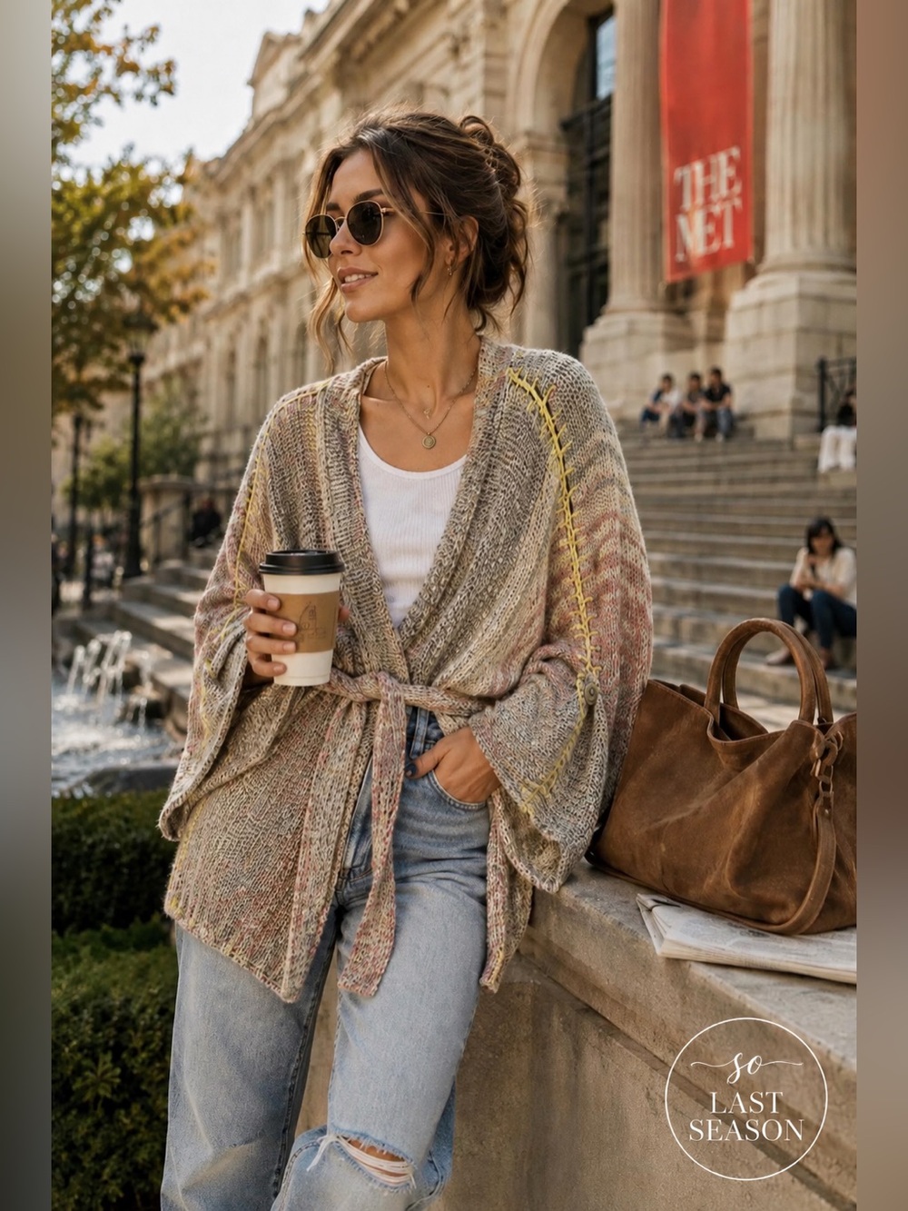 Free People Sand Art Kimono Sweater S Belted Cotton Boho Cardigan